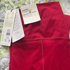 Inspire Opulent Red Mesh Leggings